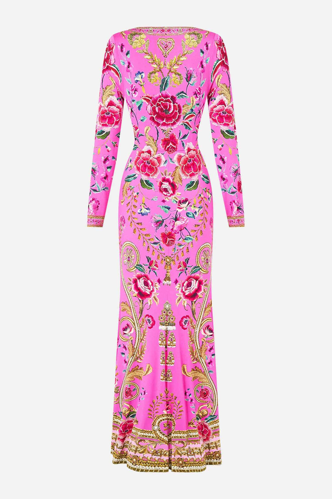 V Neck Dress w Twist Front Detail in Matadora Flora