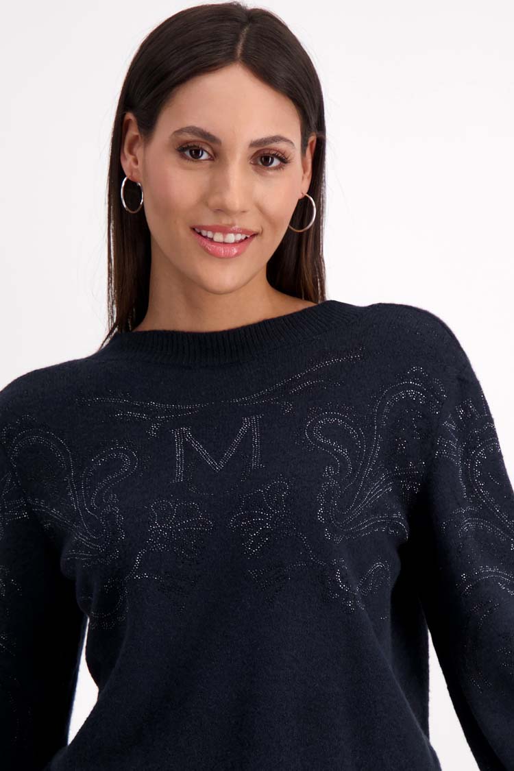 V-Neck Reversible Pullover in Dark Denim