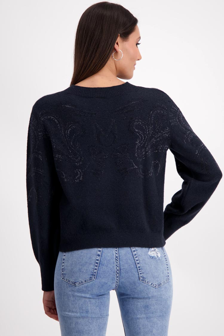 V-Neck Reversible Pullover in Dark Denim