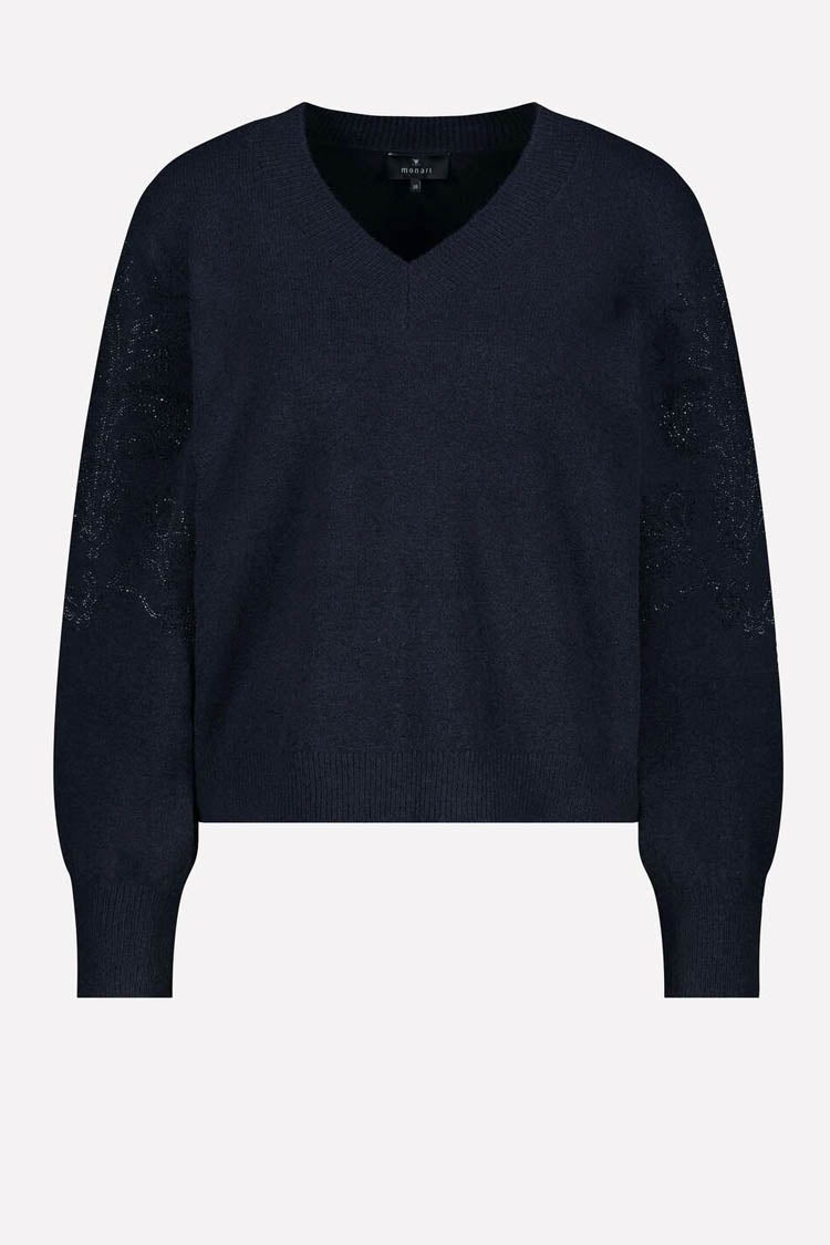 V-Neck Reversible Pullover in Dark Denim