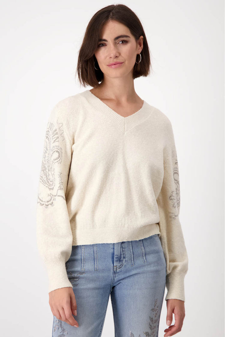 V-Neck Reversible Pullover in Sandshell