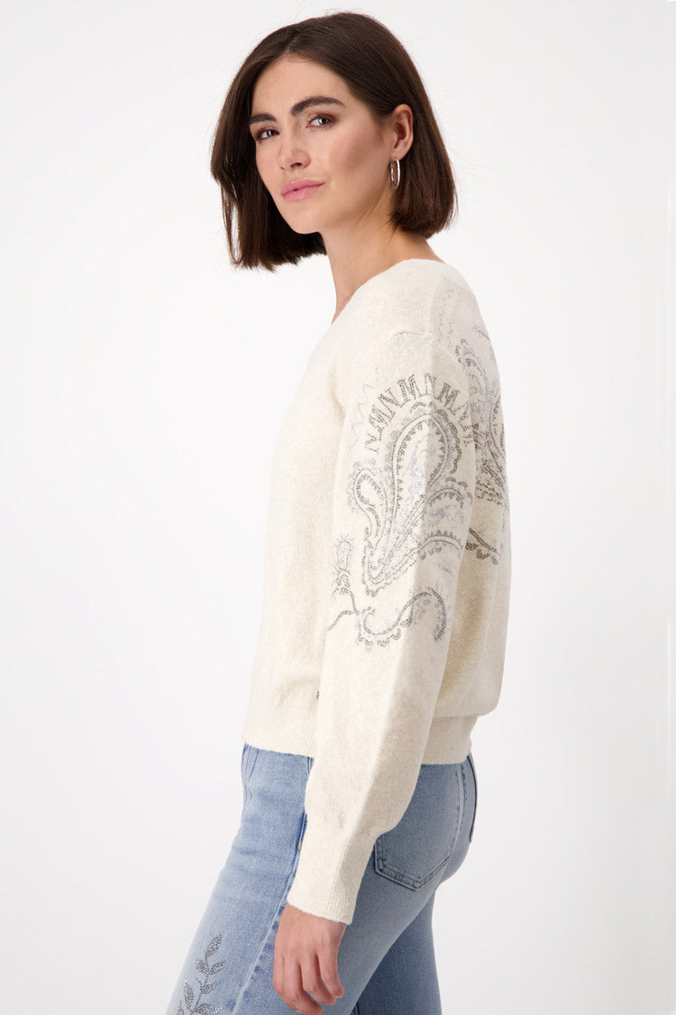 V-Neck Reversible Pullover in Sandshell