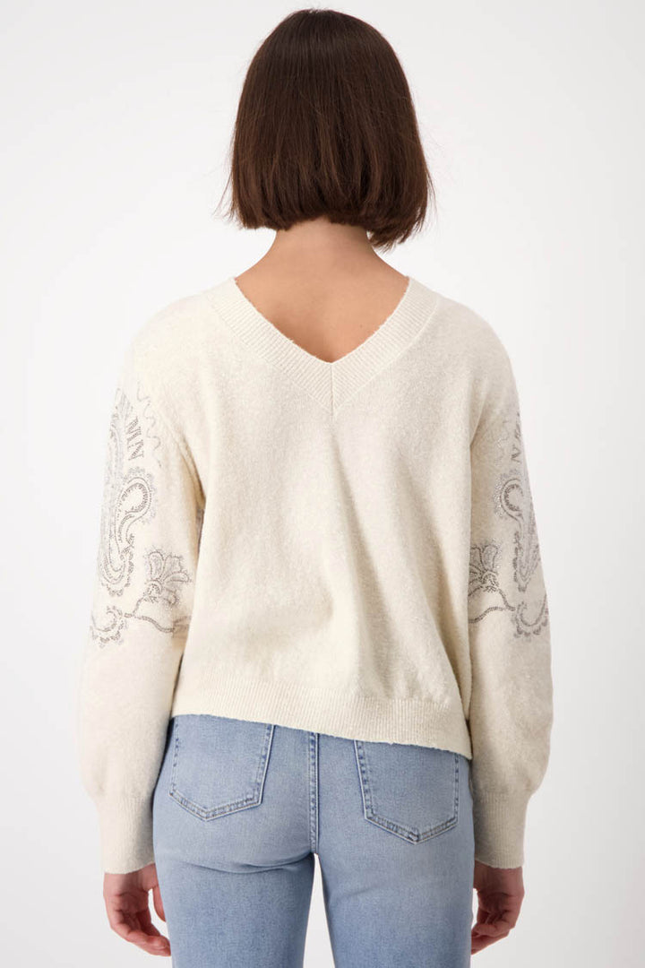V-Neck Reversible Pullover in Sandshell