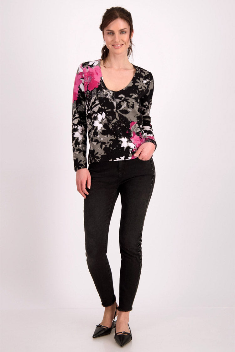 V-neck Floral Printed Jumper | FINAL SALE