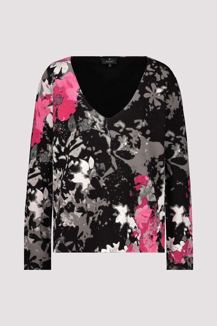 V-neck Floral Printed Jumper