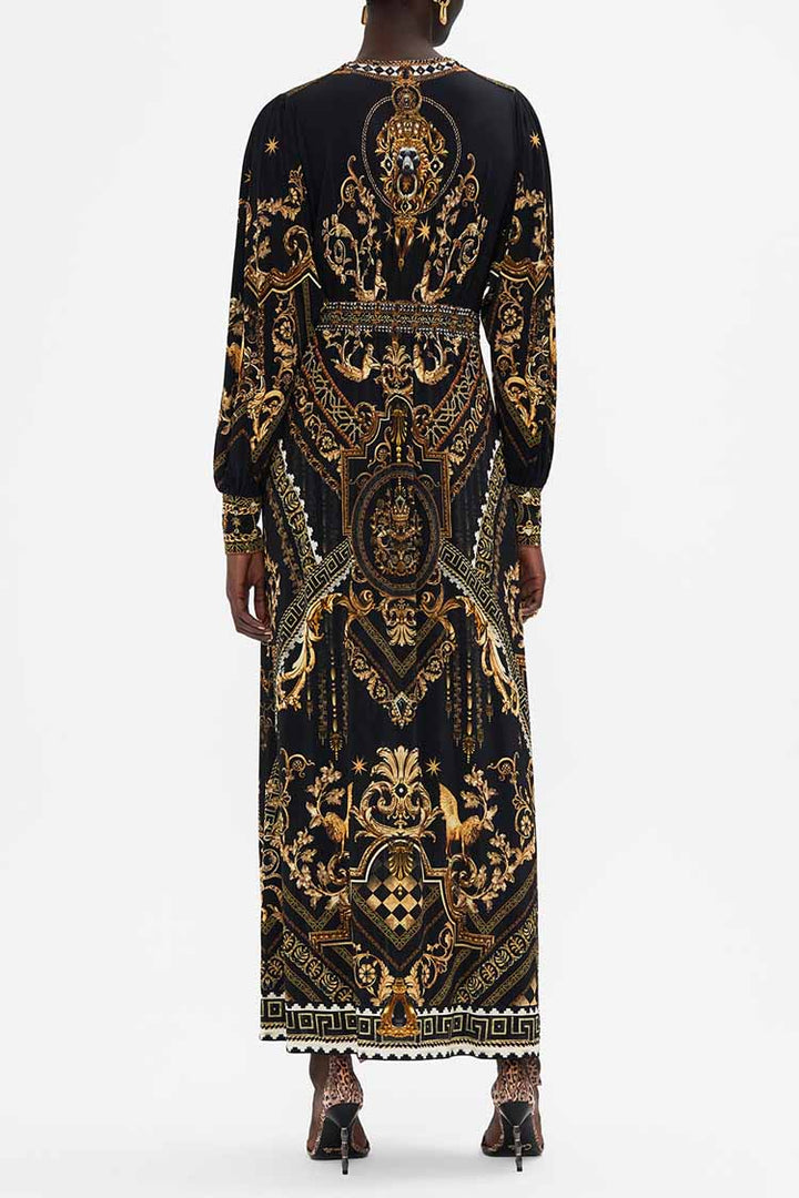V-neck Waisted Jersey Dress in Duomo Dynasty
