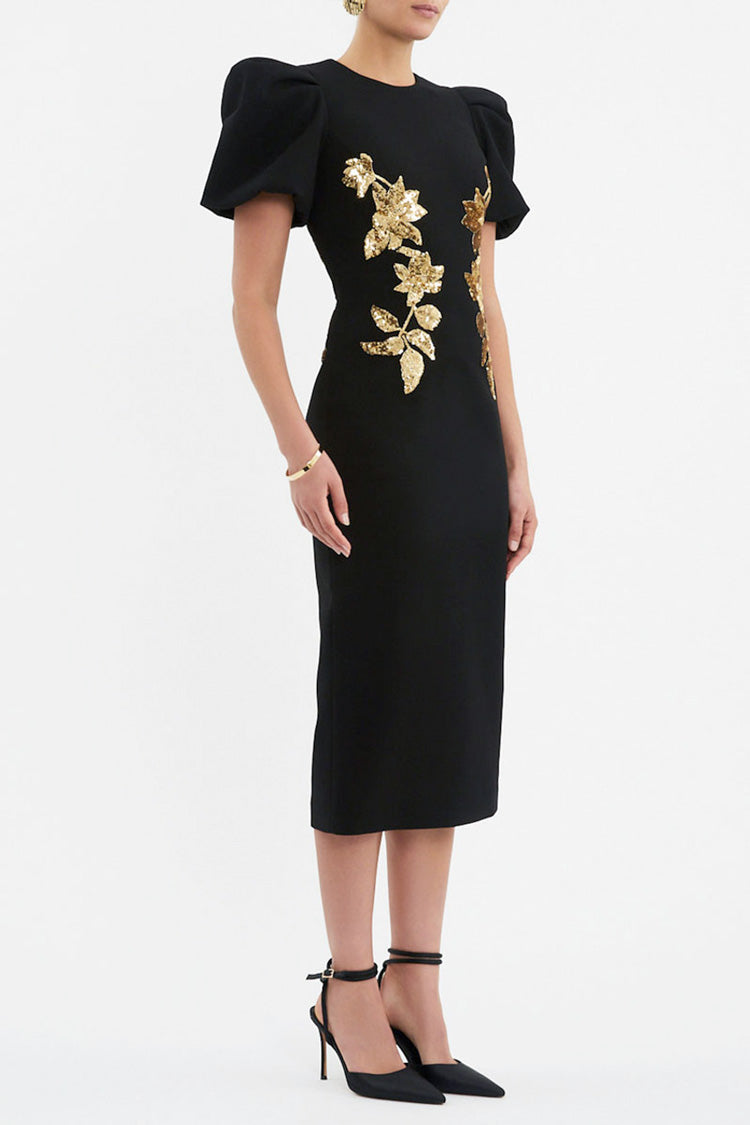 Versailles Midi Dress in Black