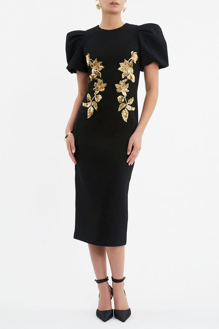 Versailles Midi Dress in Black