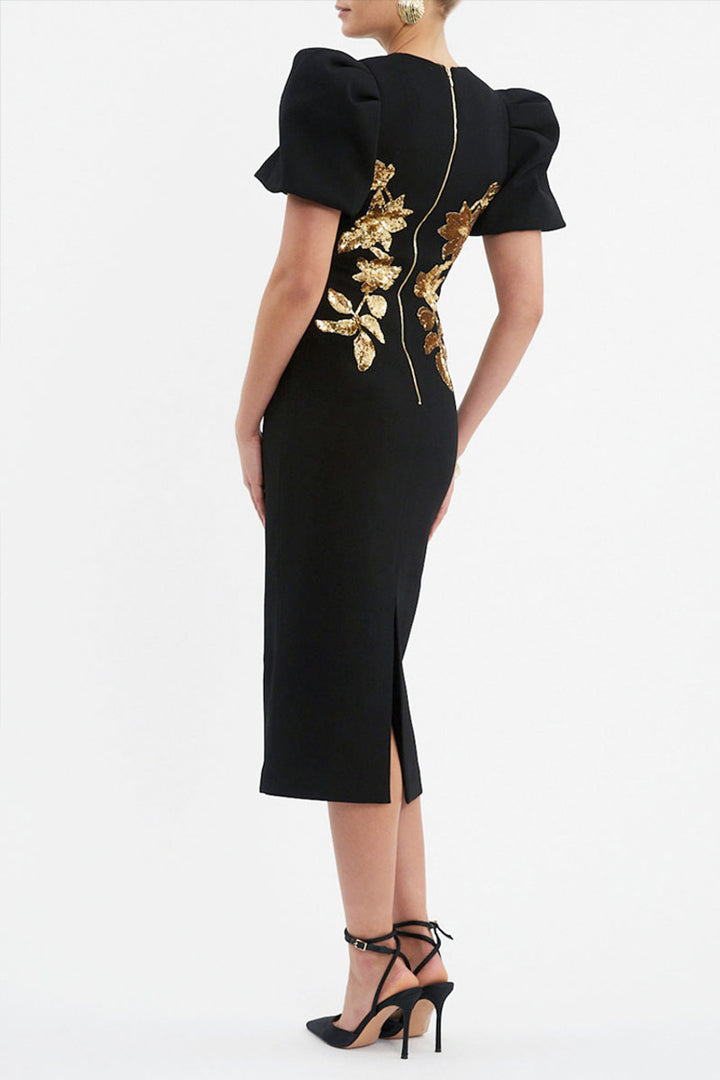 Versailles Midi Dress in Black