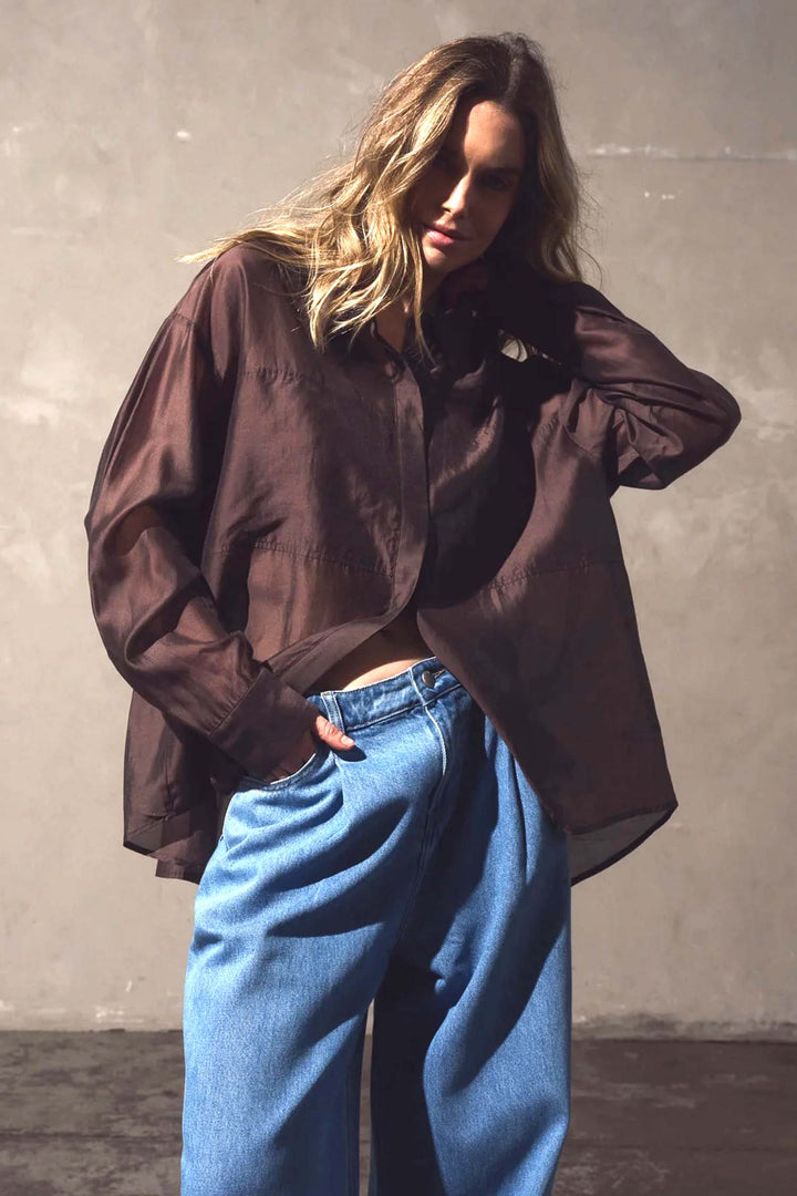 Val Oversized Shirt in Chocolate