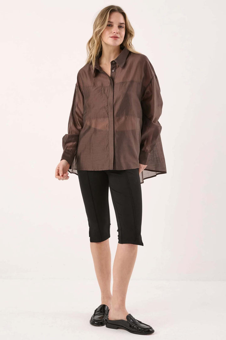 Val Oversized Shirt in Chocolate