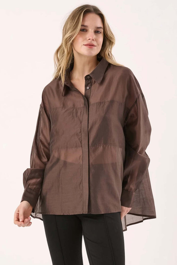 Val Oversized Shirt in Chocolate