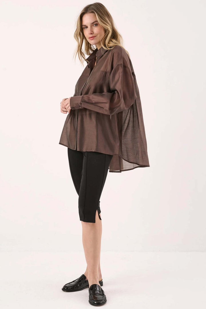 Val Oversized Shirt in Chocolate