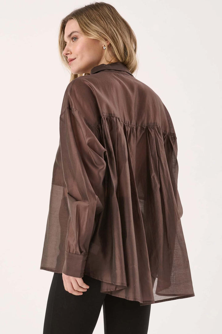 Val Oversized Shirt in Chocolate