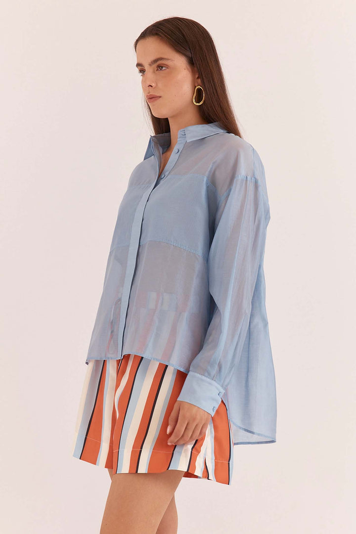 Val Oversized Shirt in Pale Blue