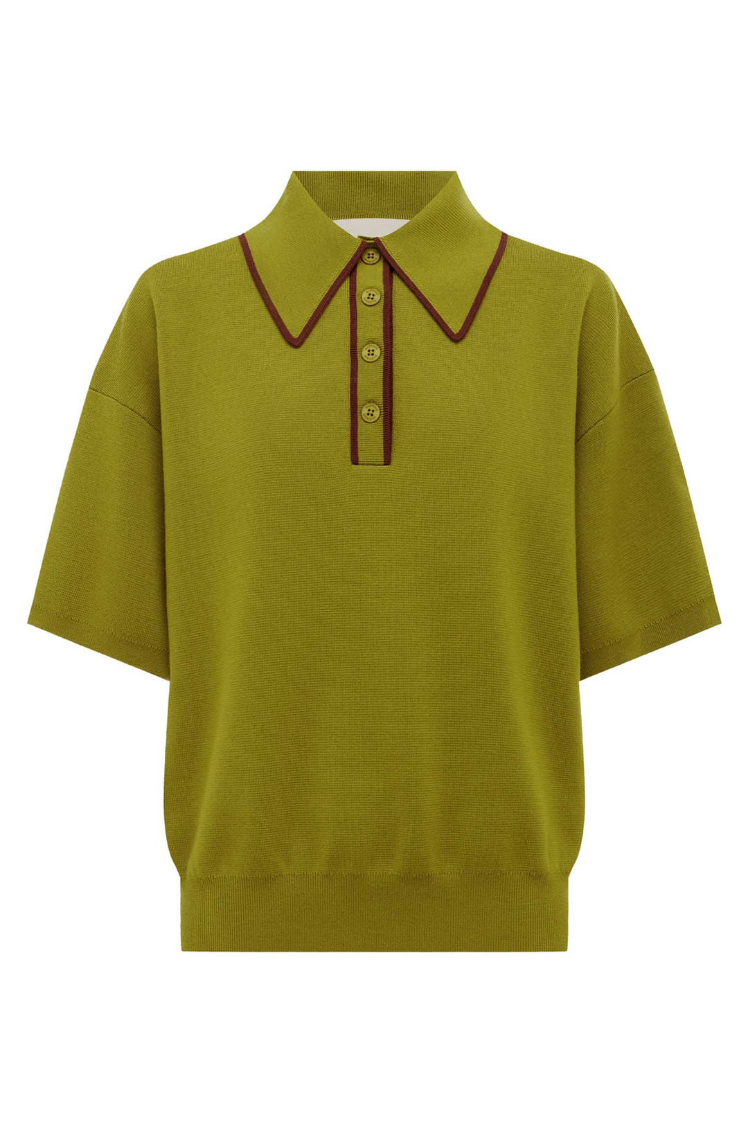 Valentina Knit Polo in Olive