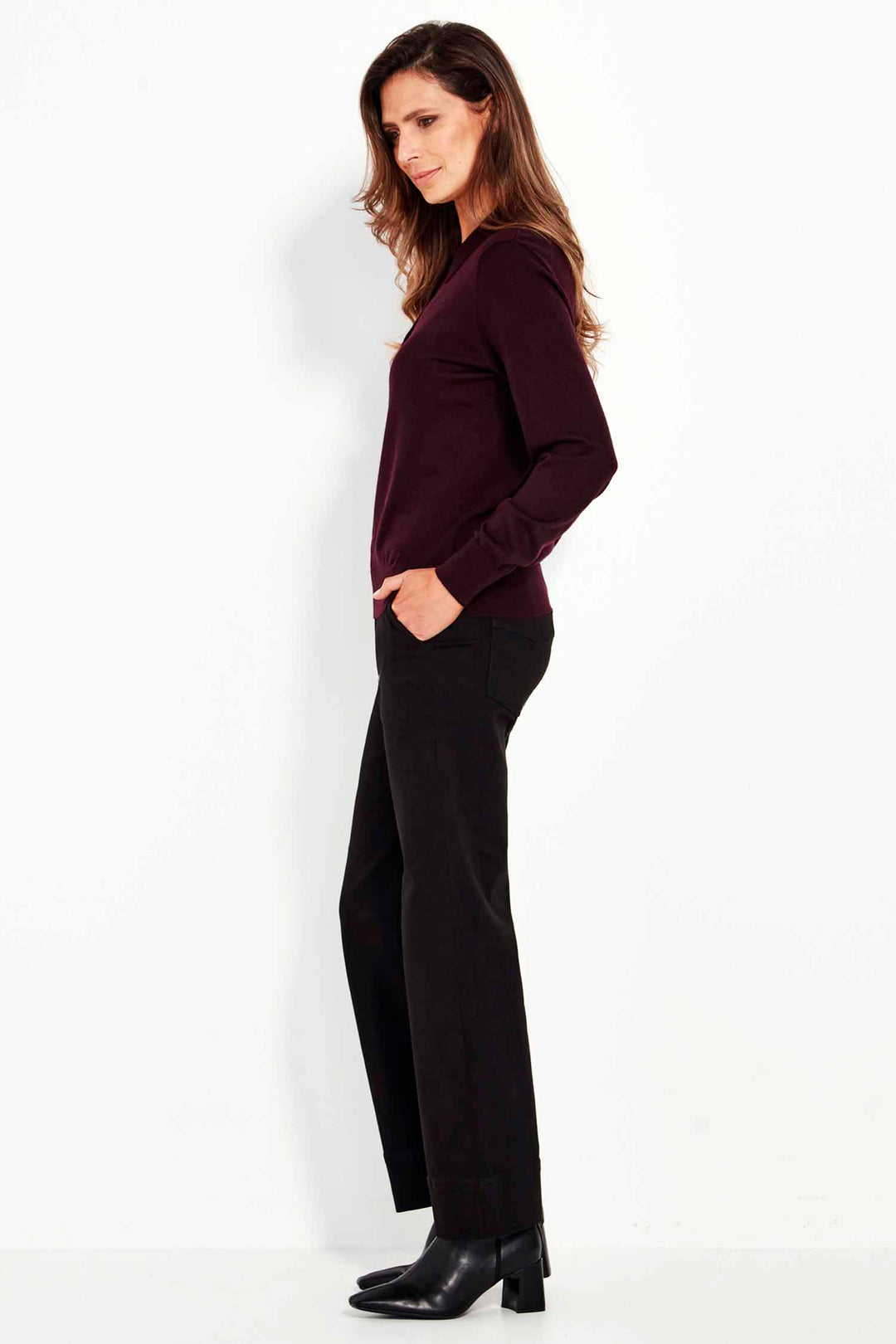 Valley Sweater in Black Cherry