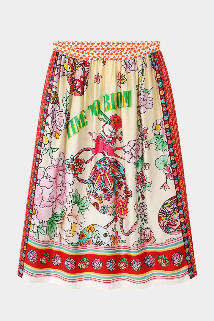 Vanessa Midi Skirt in Cherry