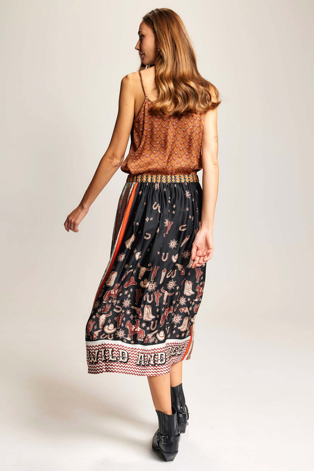 Vanessa Midi Skirt in Rodeo