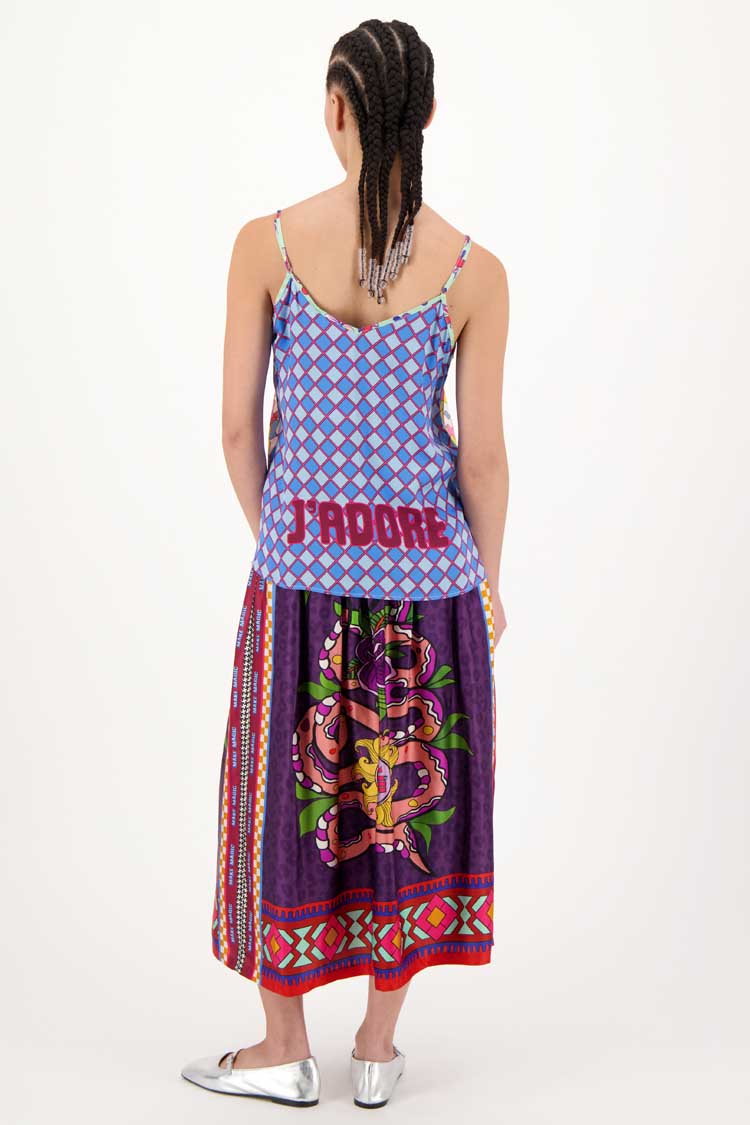 Vanessa Printed Midi Skirt in Dragon