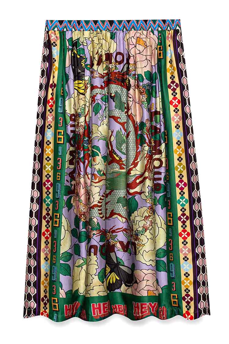 Vanessa Printed Midi Skirt in L'Amour
