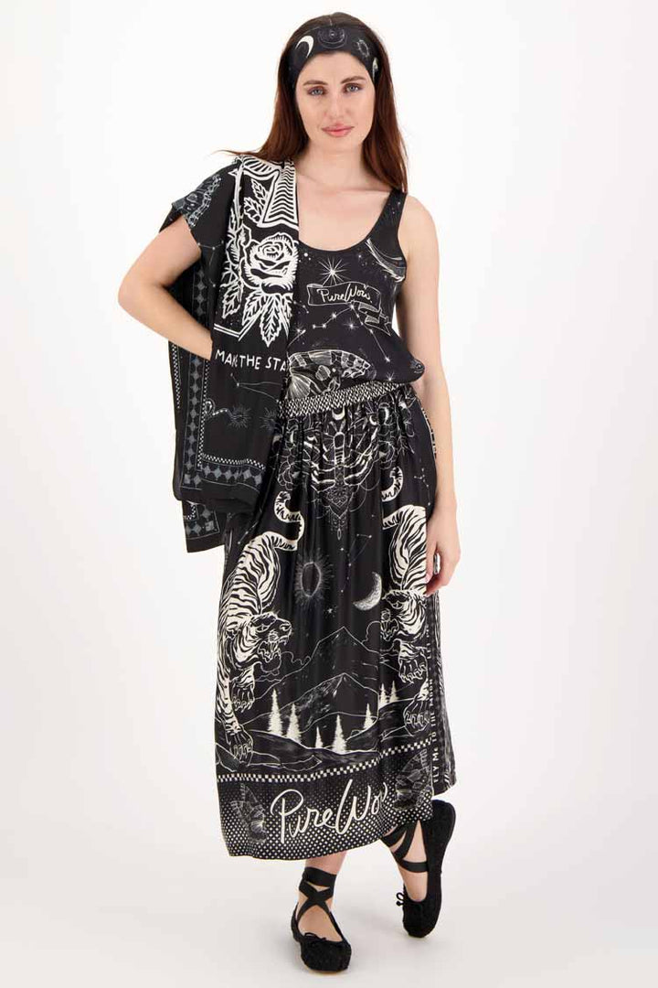 Vanessa Printed Midi Skirt in Magic