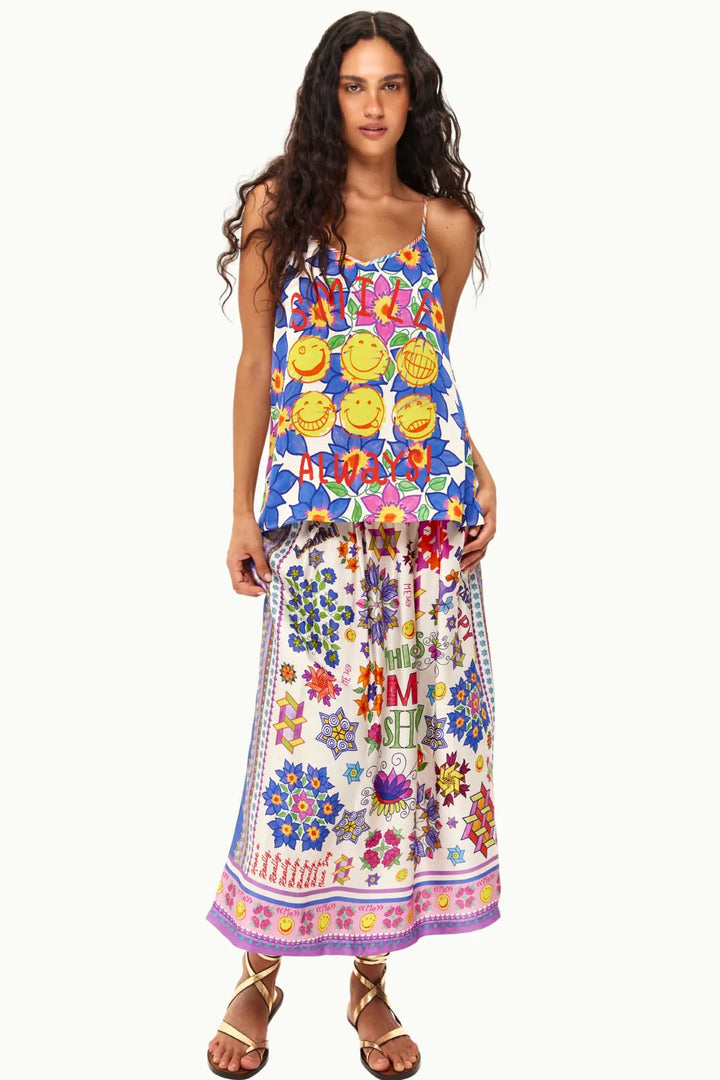 Vanessa Printed Midi Skirt in Markers