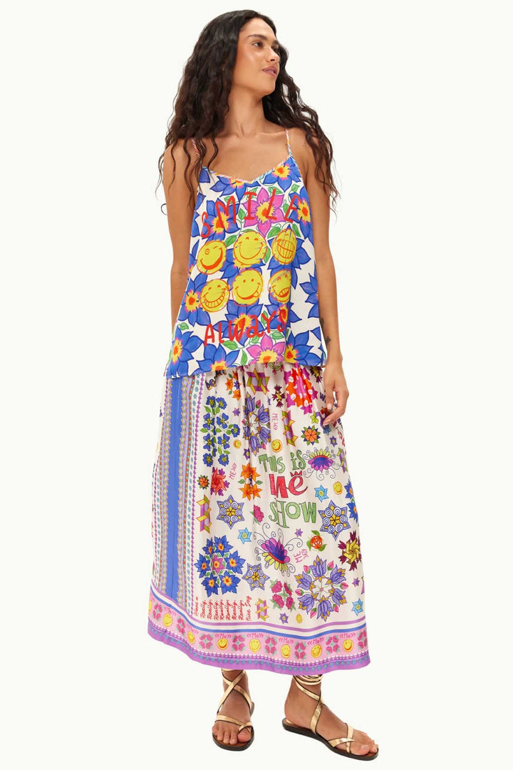 Vanessa Printed Midi Skirt in Markers