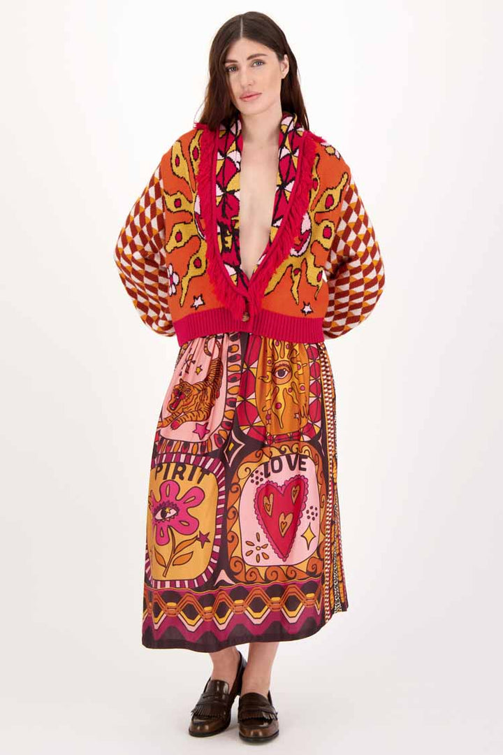 Vanessa Printed Midi Skirt in Sunset