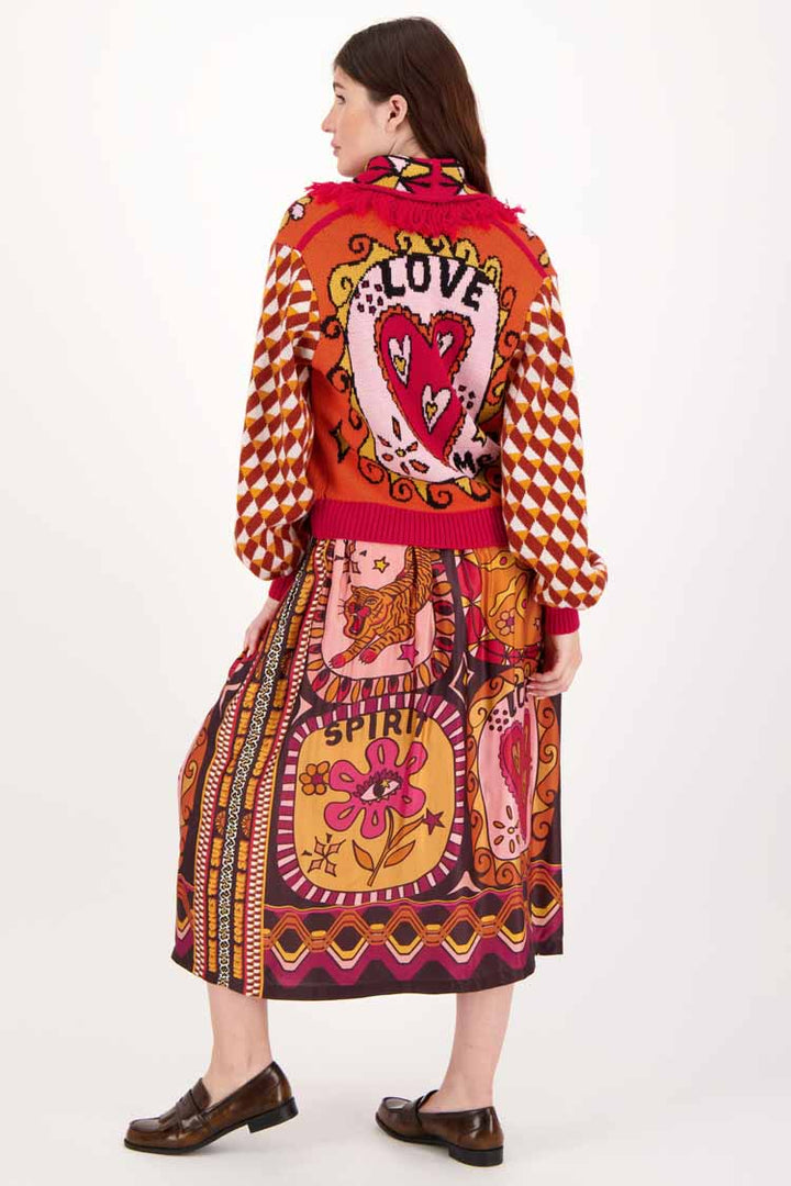 Vanessa Printed Midi Skirt in Sunset