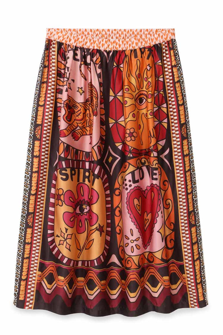 Vanessa Printed Midi Skirt in Sunset