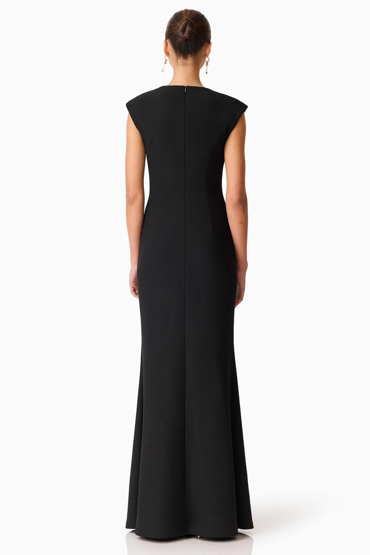 Veda Boatneck Sequin Gown in Black