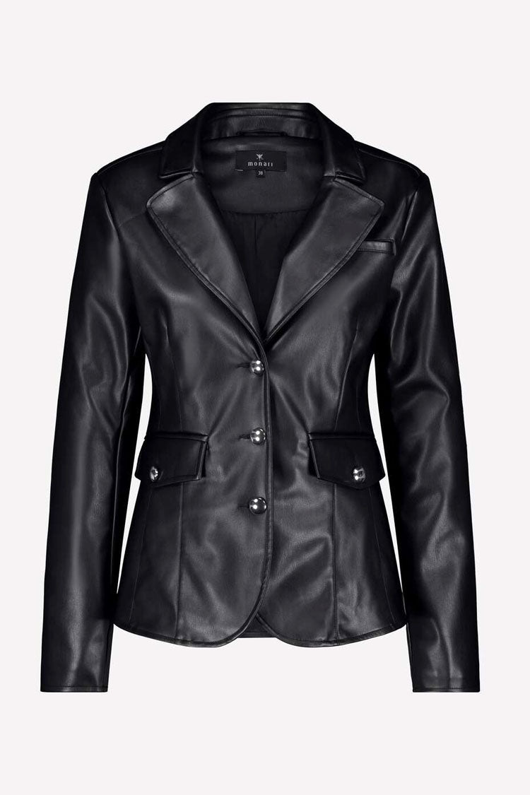 Vegan Leather Jacket in Schwarz
