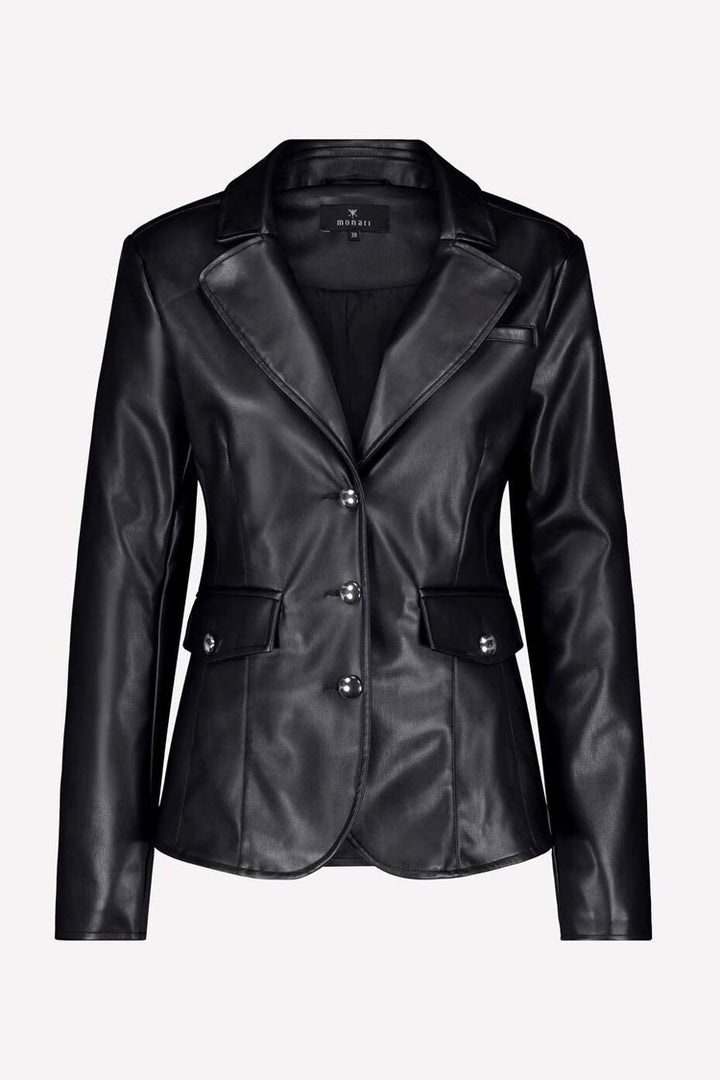 Vegan Leather Jacket in Schwarz
