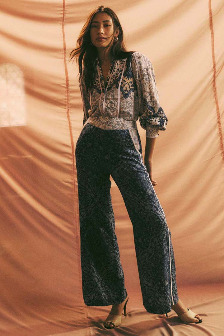 Venus Wide Leg Pants in Zodiac Print