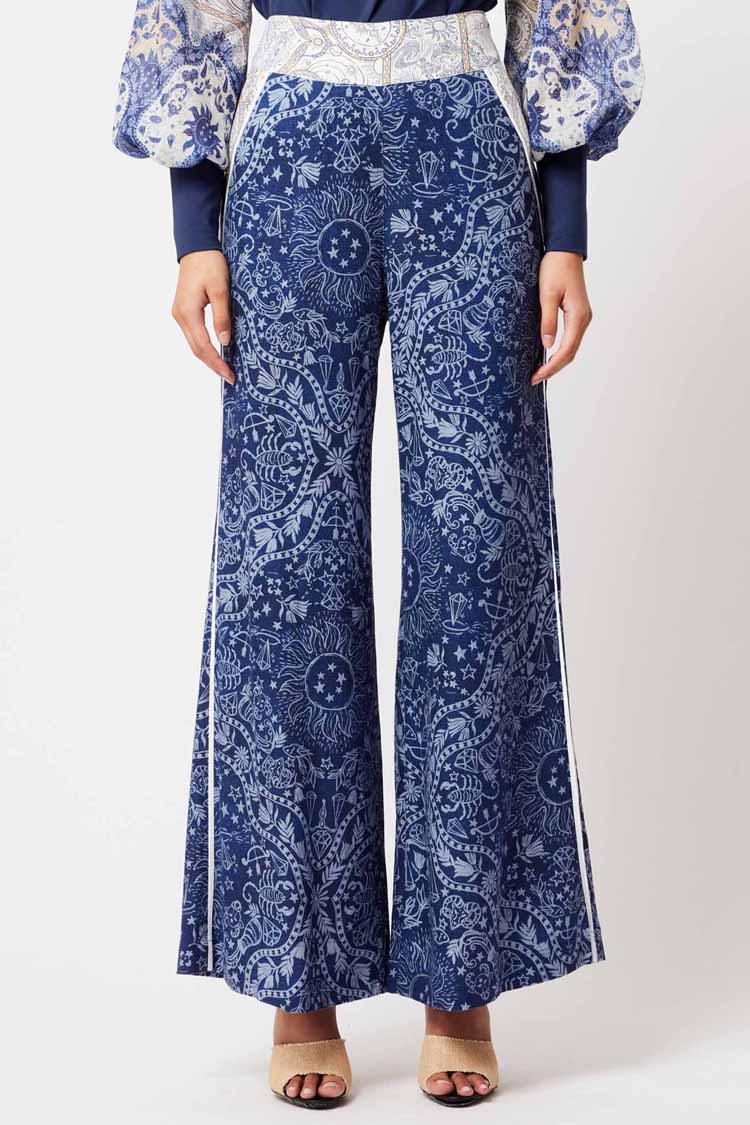 Venus Wide Leg Pants in Zodiac Print | FINAL SALE