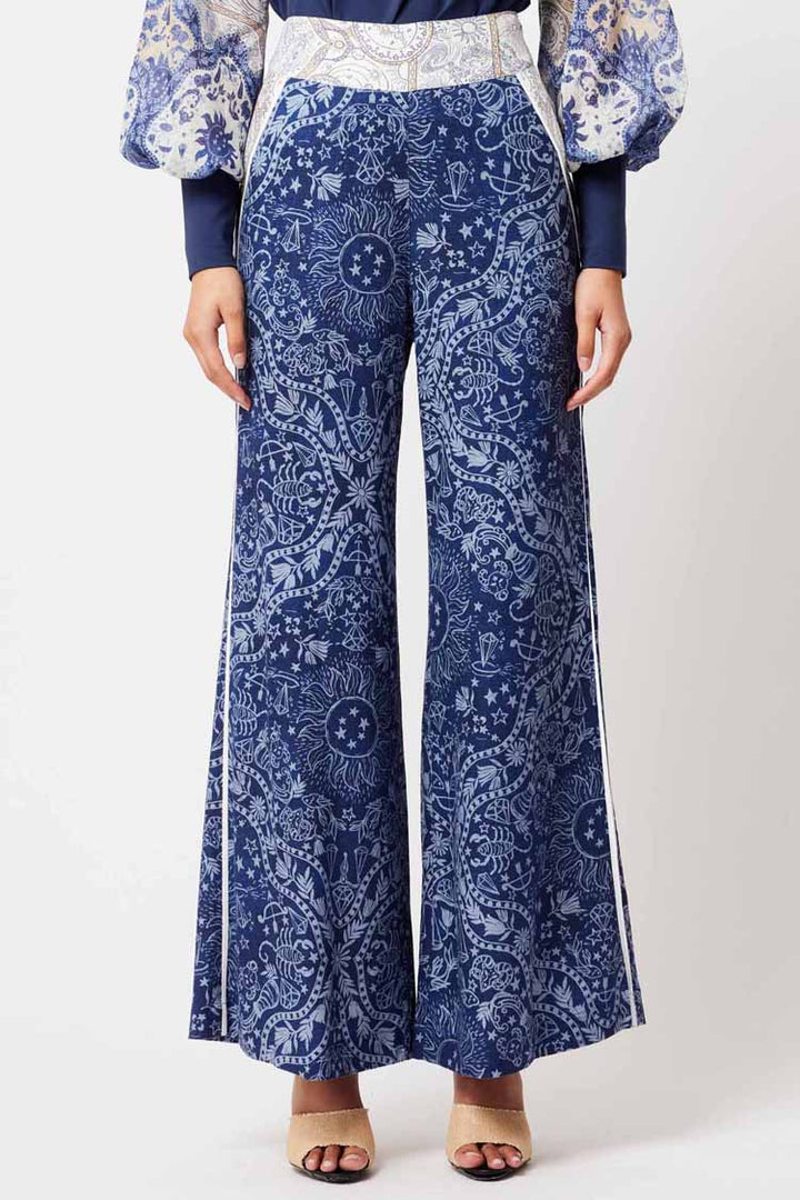 Venus Wide Leg Pants in Zodiac Print