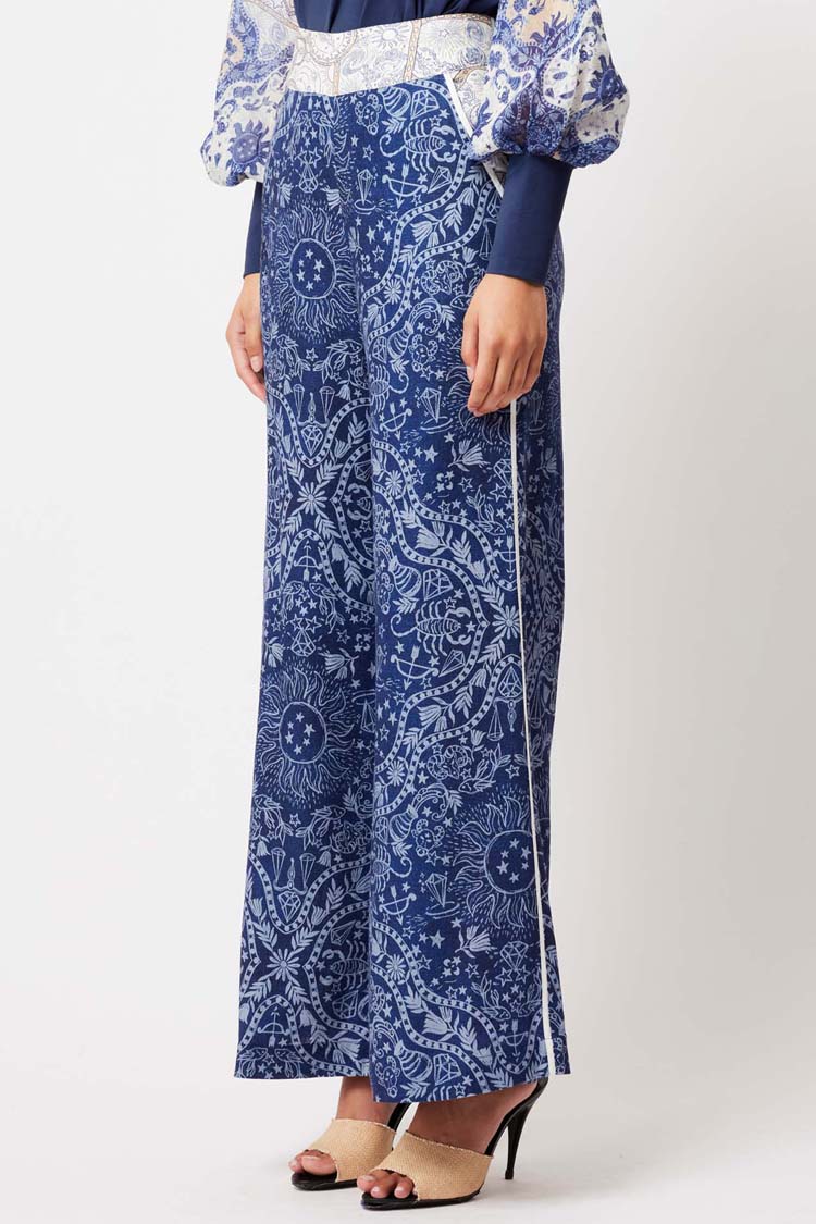 Venus Wide Leg Pants in Zodiac Print