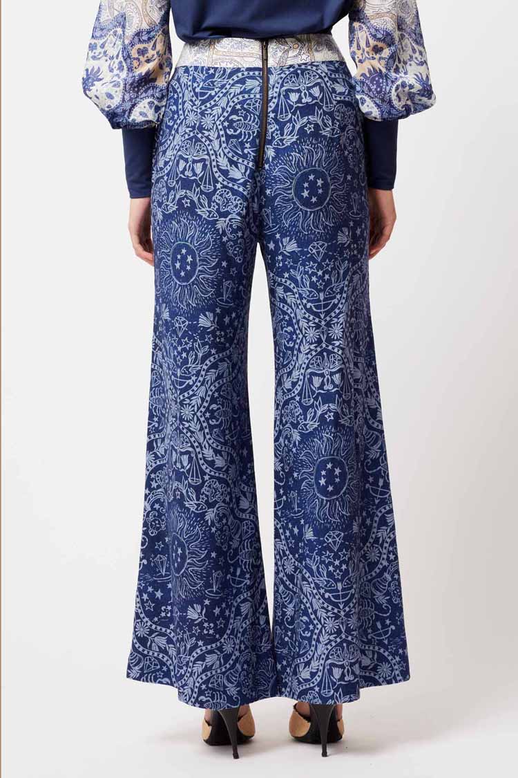 Venus Wide Leg Pants in Zodiac Print