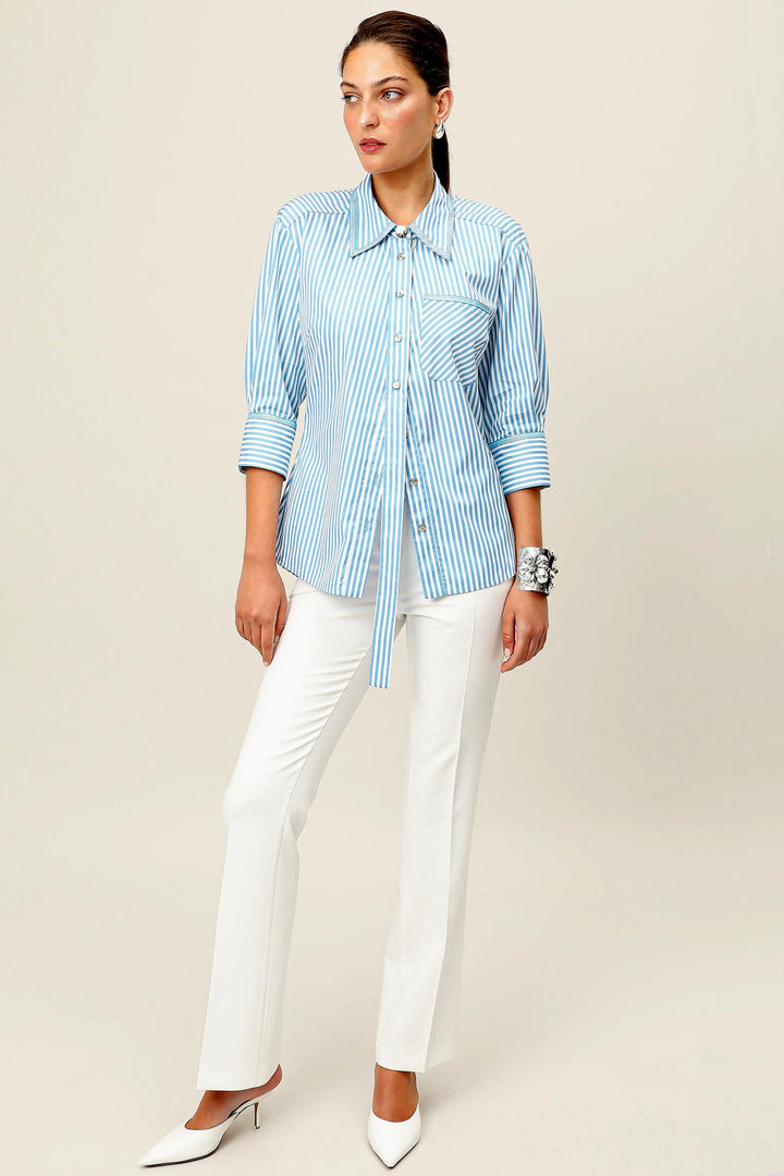 Vera Nova Shirt in Blue Stripe