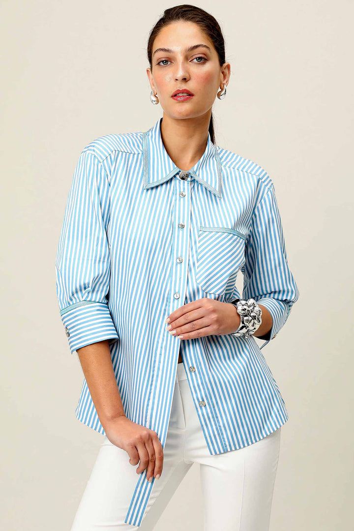 Vera Nova Shirt in Blue Stripe