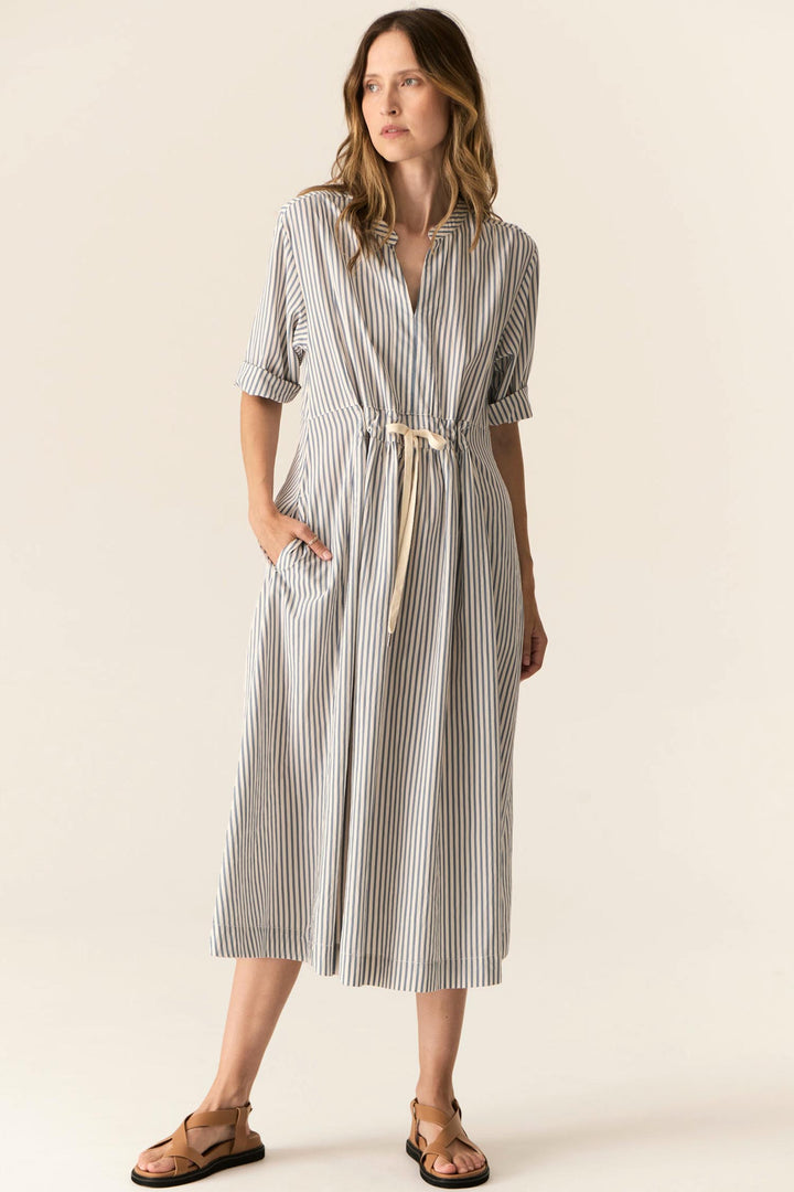 Vera Shirt Dress in Blue Stripe