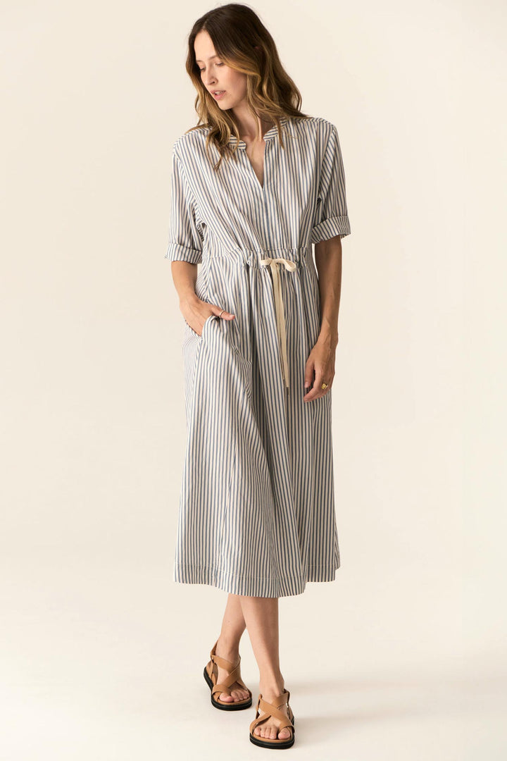 Vera Shirt Dress in Blue Stripe