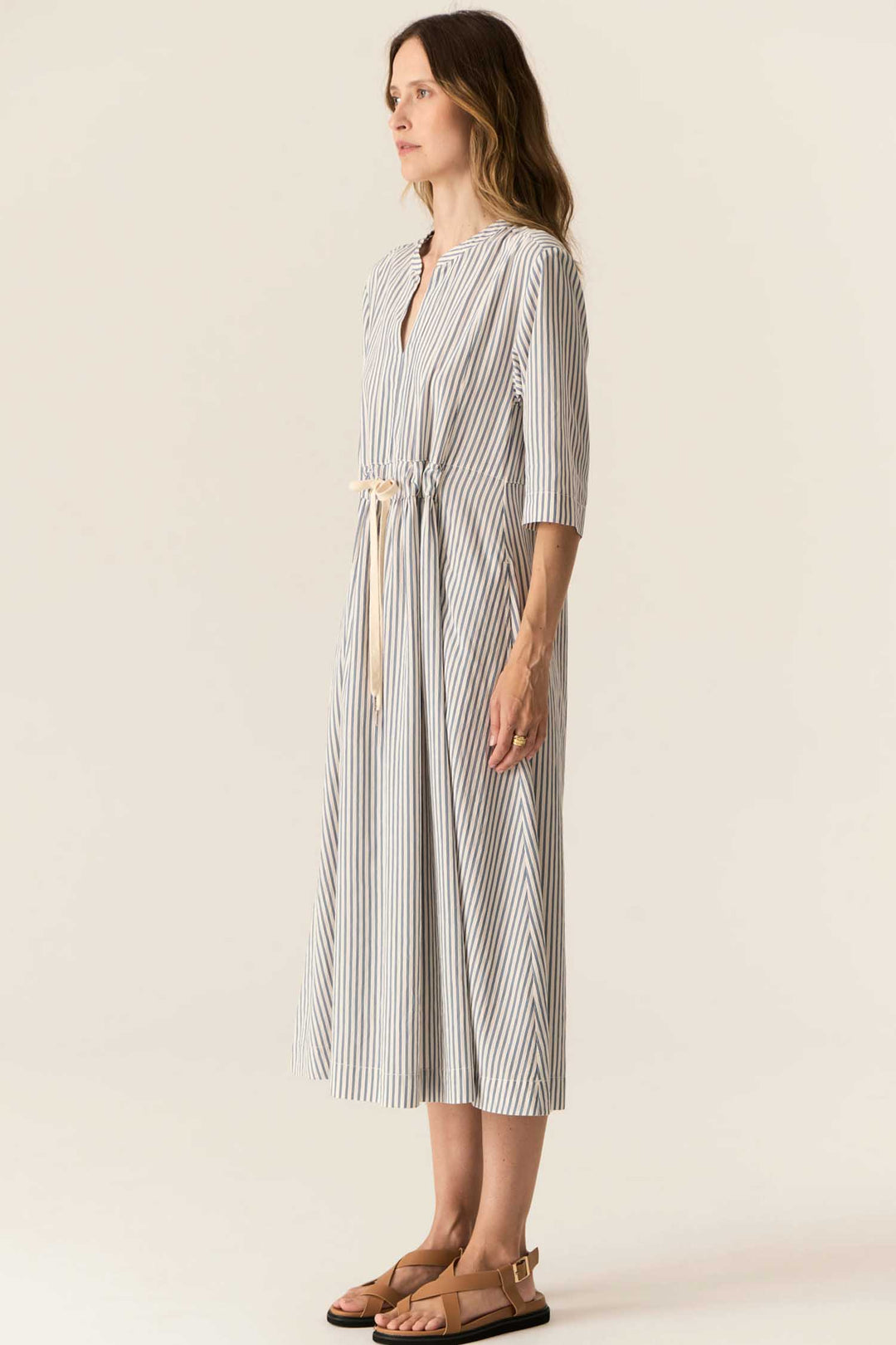 Vera Shirt Dress in Blue Stripe