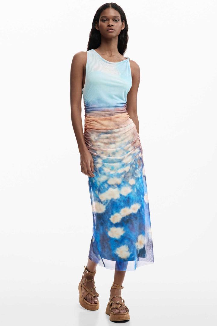 Vermont Midi Dress in Celeste Intenso