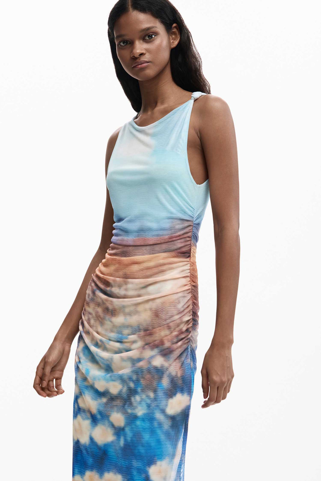 Vermont Midi Dress in Celeste Intenso