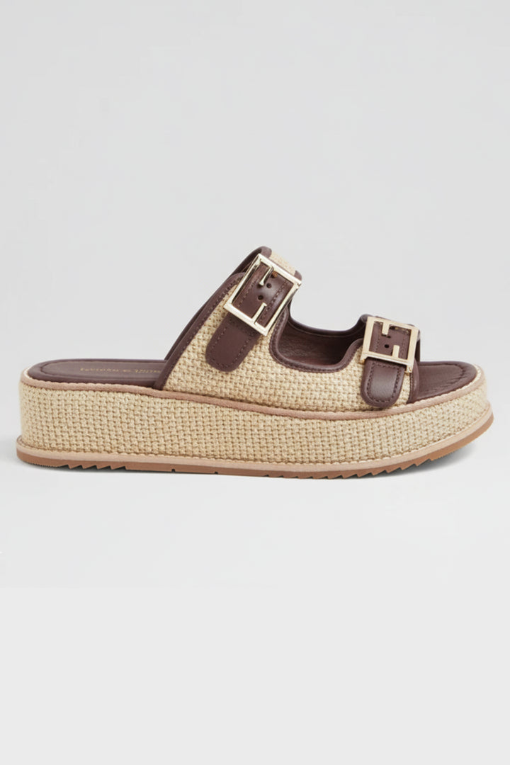 Vexta Leather Sandals in Chocolate Natural