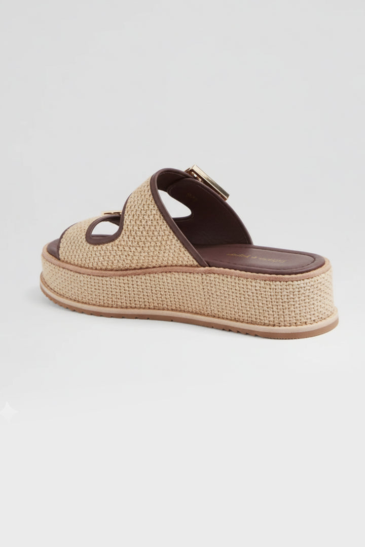 Vexta Leather Sandals in Chocolate Natural