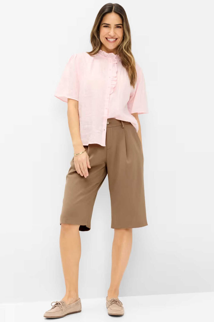 Vive Blouse w Frill in Dusty Rose