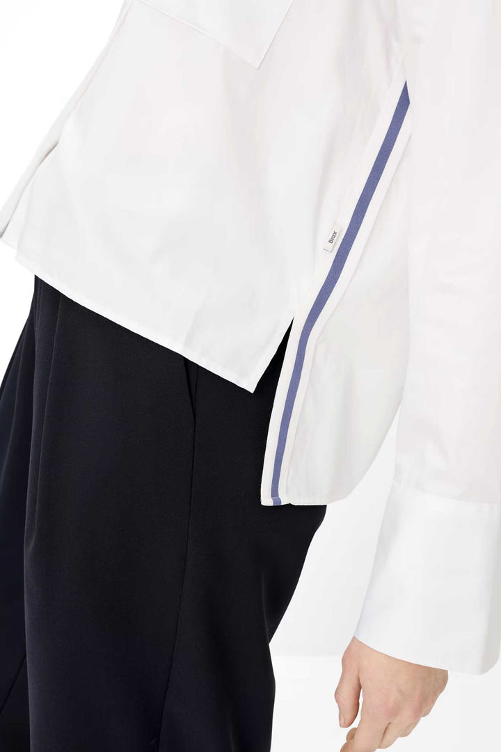 Vica Shirt w Contrast Stripe in White